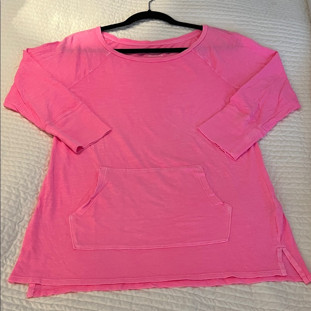 Neon Pink GAP The Minna Top with Kangaroo Pocket Medium